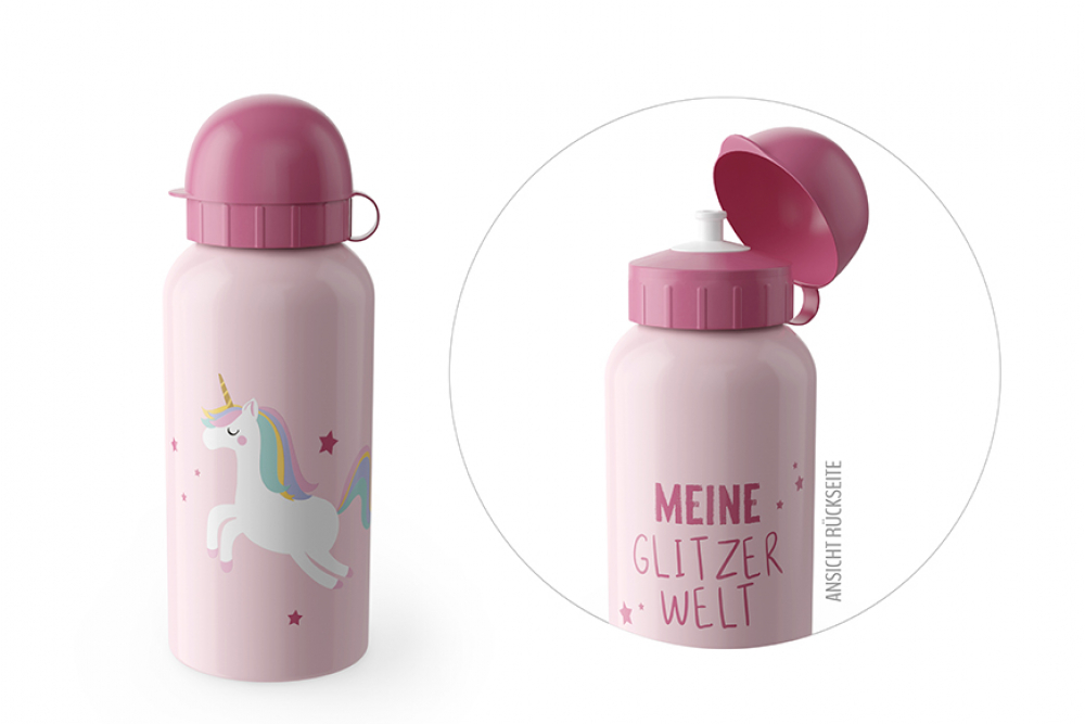 Trinkflasche "Meine Glitzerwelt" - Einhorn